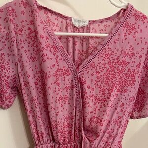 Pink floral dress perfect for the summer